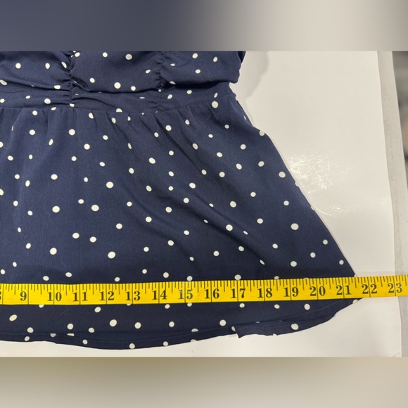By Together Women's Polka-Dot Peplum Blouse Blue Size Medium - Picture 6 of 12
